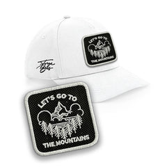 Mountains Outdoor Cap Embroidered Patch Hat Black, White, Grey