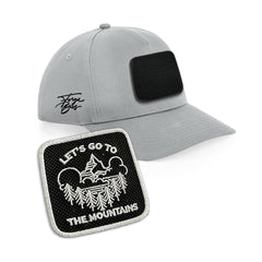 Mountains Outdoor Cap Embroidered Velcro Patch Hat Black, White, Grey - Forge Bros