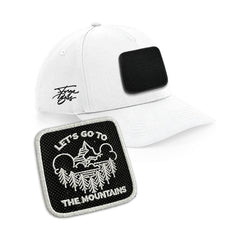 Mountains Outdoor Cap Embroidered Velcro Patch Hat Black, White, Grey - Forge Bros