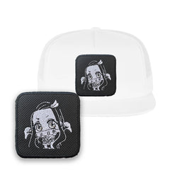 Nezuko Kamado Embroidered Hat Kimetsu no Yaiba Classic Trucker Mesh White Cap