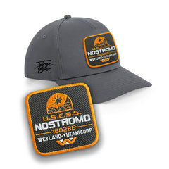 Uscss Nostromo Cap Embroidered Patch, Black, White, Grey Baseball Cap Urbanwear 5 Pannel Snapback