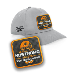 Uscss Nostromo Cap Embroidered Patch, Black, White, Grey Baseball Cap Urbanwear 5 Pannel Snapback