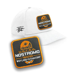 Uscss Nostromo Cap Embroidered Patch, Black, White, Grey Baseball Cap Urbanwear 5 Pannel Snapback