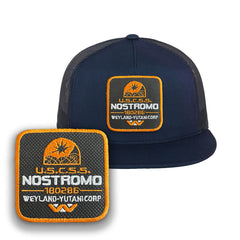 Nostromo Trucker Hat Embroidered Velcro USCSS Snapback Trucker Cap Black, White, Grey