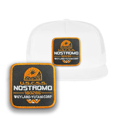 Nostromo Trucker Hat Embroidered Velcro USCSS Snapback Trucker Cap Black, White, Grey