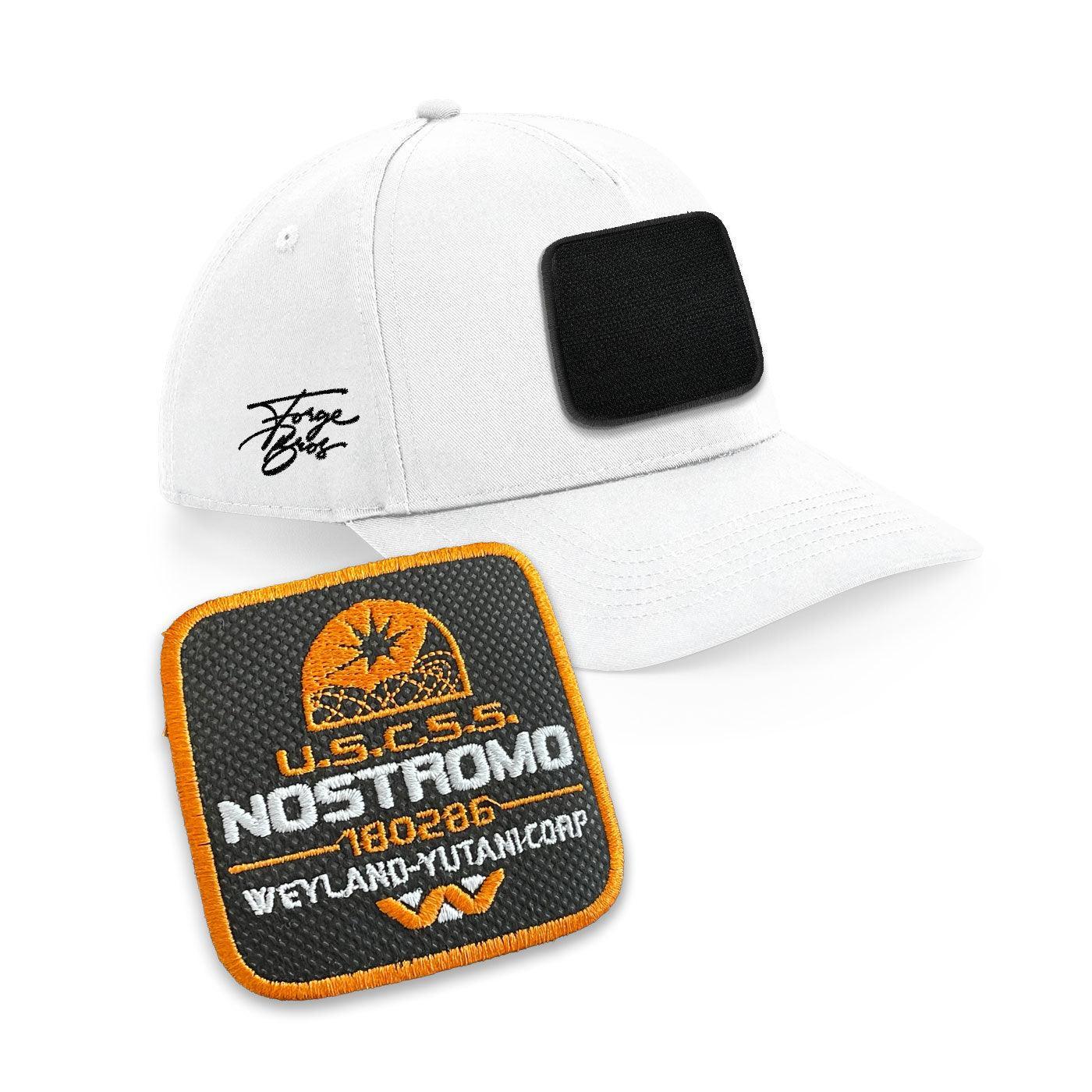 Uscss Nostromo Cap Embroidered Velcro Patch, Black, White, Grey - Forge Bros