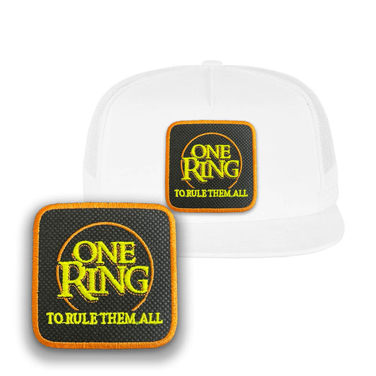 One Ring Trucker Hat Embroidered Velcro LOTR Snapback Trucker Cap Black, White, Grey