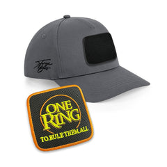 One Ring LOTR Cap Embroidered Velcro Patch Rule them all Black, White, Grey - Forge Bros