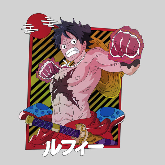 One Piece Fist Luffy One Piece Monkey D. Luffy Anime Manga T-shirt for Kids