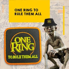 One Ring LOTR Cap Embroidered Velcro Patch Rule them all Black, White, Grey