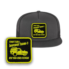 Fools & Horses Trucker Hat Embroidered Trotters Snapback Trucker Mesh Cap Black, White, Grey