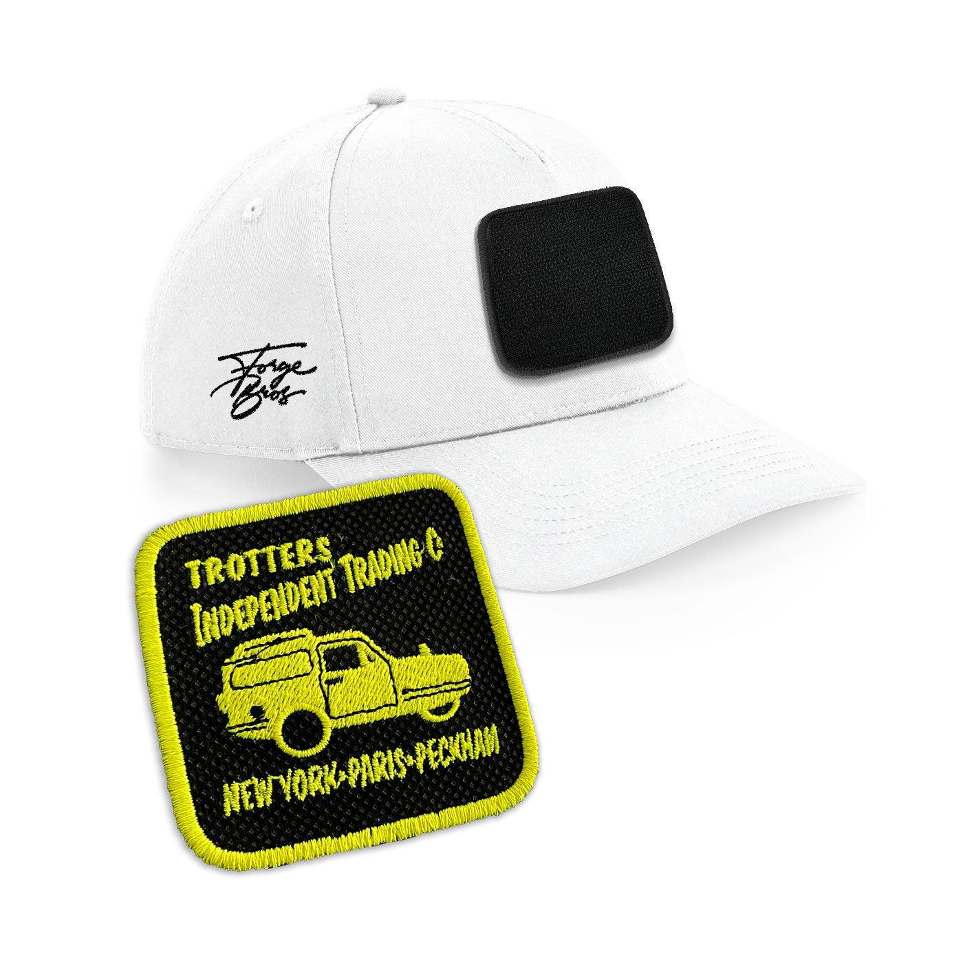 Only Fools and Horses Cushty Cap Embroidered Velcro Patch Hat Black, White, Grey - Forge Bros