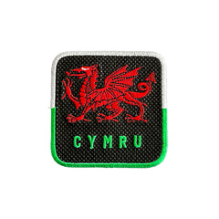 Wales Dragon Cap Cymru Embroidered Patch Black, White, Grey Hat