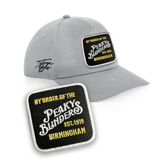 Peaky Blinders Birmingham Cap - Embroidered Patch Hat, Black/White/Grey by Forge Bros