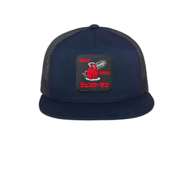Pochita Woof Woof Embroidered Hat Chainsaw Man Classic Trucker Mesh Blue Cap
