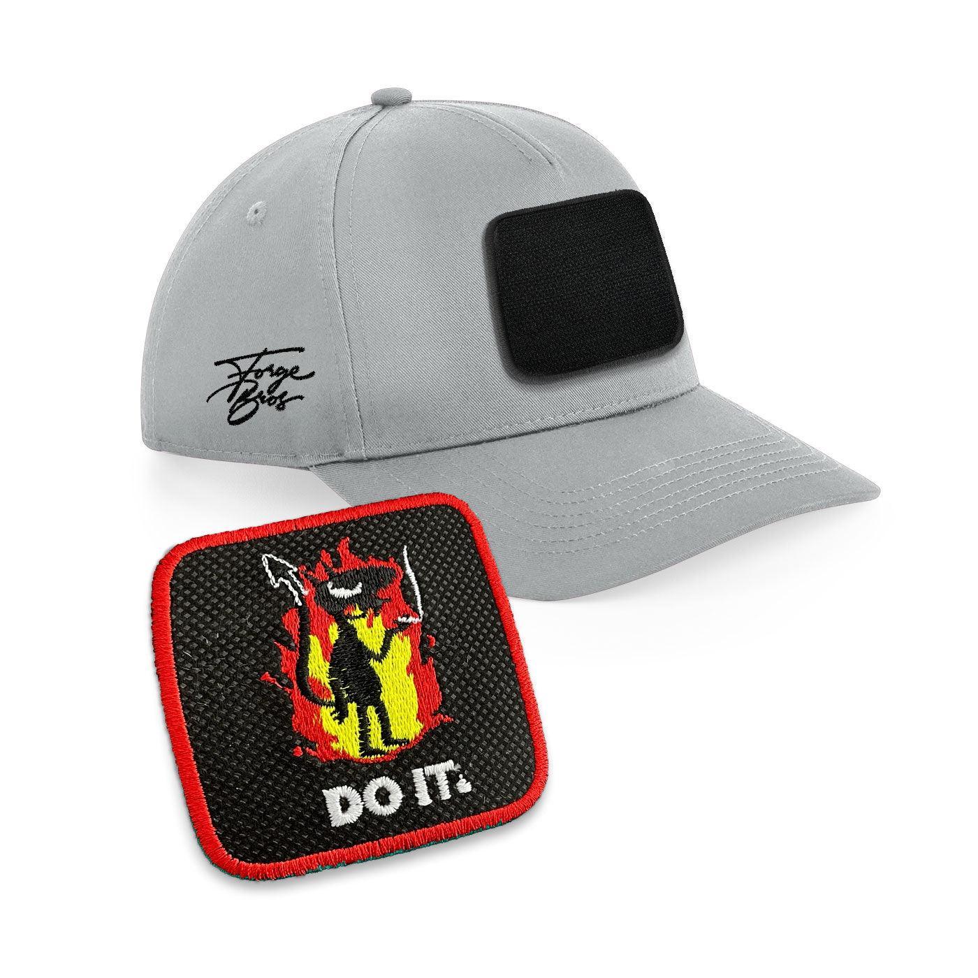 Sarcastic Do It Devil Cap Embroidered Velcro Patch Hat Black, White, Grey - Forge Bros