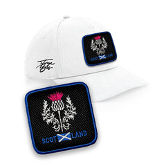 Scotland Thistle Cap - Embroidered Patch Hat, Black/White/Grey by Forge Bros