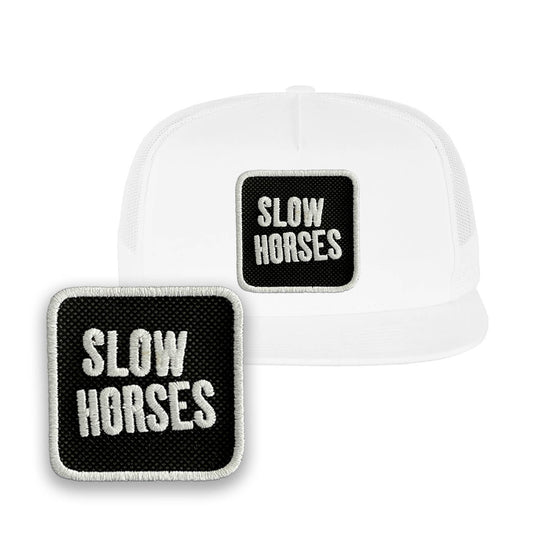 Slow Horses Cap Embroidered Patch Jackson Lamb Trucker Mesh Hat Black, Blue, White