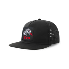Gozilla Mask Streetwear Black Hat with Flat Visor Embroidered Patch