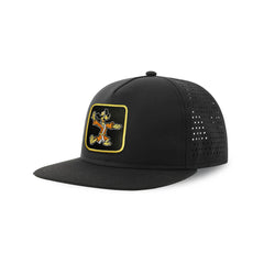 Hong Kong Phoney Streetwear Black Hat with Flat Visor Embroidered Patch