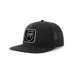 Cycologist Streetwear Black Hat with Flat Visor Embroidered Patch