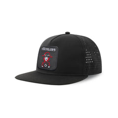 Ichi Taichiro Arima Streetwear Black Hat with Flat Visor Embroidered Patch