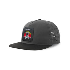 Cat Ramen Kawaii Neko Streetwear Grey Hat with Flat Visor Embroidered Patch