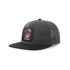 Black Clover Streetwear Grey Hat with Flat Visor Embroidered Patch