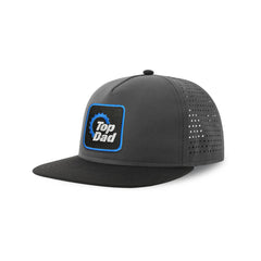 Top Dad Streetwear Grey Hat with Flat Visor Embroidered Patch