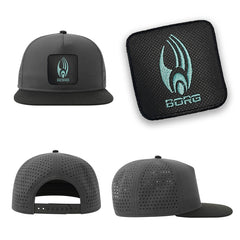 Borg Streetwear Grey Hat with Flat Visor Embroidered Patch