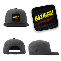 Bazinga Streetwear Grey Hat with Flat Visor Embroidered Patch