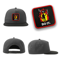 Do It Streetwear Grey Hat with Flat Visor Embroidered Patch
