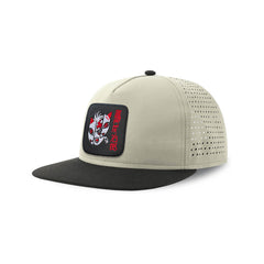 Kamado Tanjiro Mask Streetwear Light Grey Hat with Flat Visor Embroidered Patch