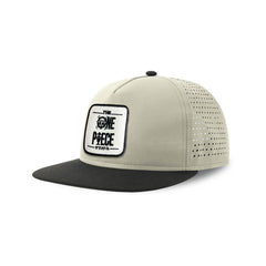 One Piece Streetwear Light Grey Hat with Flat Visor Embroidered Patch