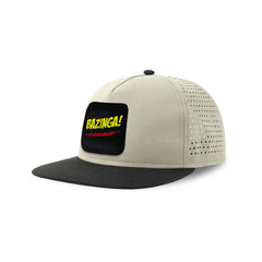 Bazinga Streetwear Light Grey Hat with Flat Visor Embroidered Patch