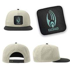 Borg Streetwear Light Grey Hat with Flat Visor Embroidered Patch
