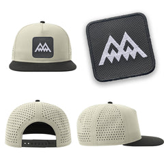 Twin Peaks Streetwear Light Grey Hat with Flat Visor Embroidered Patch