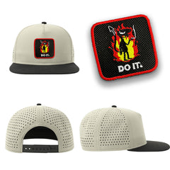 Do It Streetwear Light Grey Hat with Flat Visor Embroidered Patch