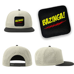 Bazinga Streetwear Light Grey Hat with Flat Visor Embroidered Patch