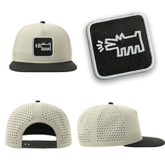 Dog Streetwear Light Grey Hat with Flat Visor Embroidered Patch