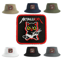 Heavy Metal Cat Bucket Hat Embroidered Patch