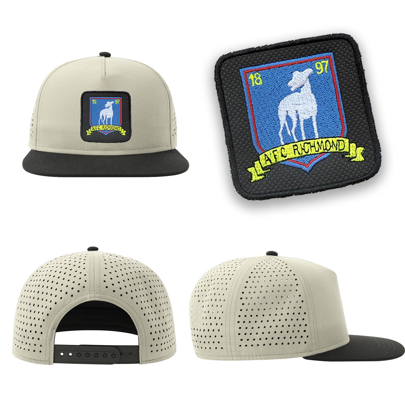 Ted Lasso Streetwear Hat with Flat Visor Embroidered Patch Grey