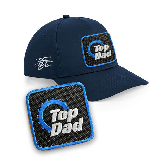 Top Dad Cap - Embroidered Patch Birthday Gift Hat, Black/White/Grey by Forge Bros