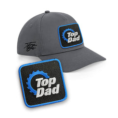 Top Dad Cap - Embroidered Patch Birthday Gift Hat, Black/White/Grey by Forge Bros