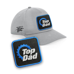 Top Dad Cap - Embroidered Patch Birthday Gift Hat, Black/White/Grey by Forge Bros