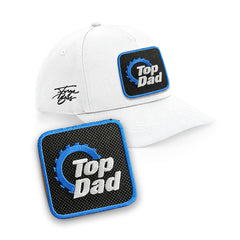 Top Dad Cap - Embroidered Patch Birthday Gift Hat, Black/White/Grey by Forge Bros