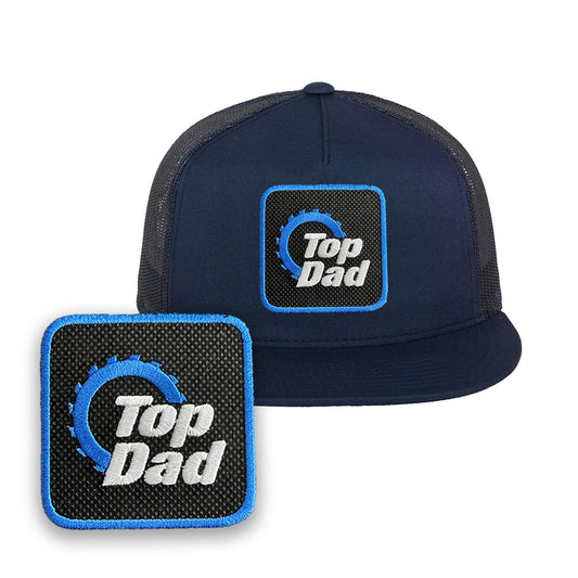 Top Dad Trucker Hat Embroidered Snapback Trucker Mesh Cap Black, White, Grey