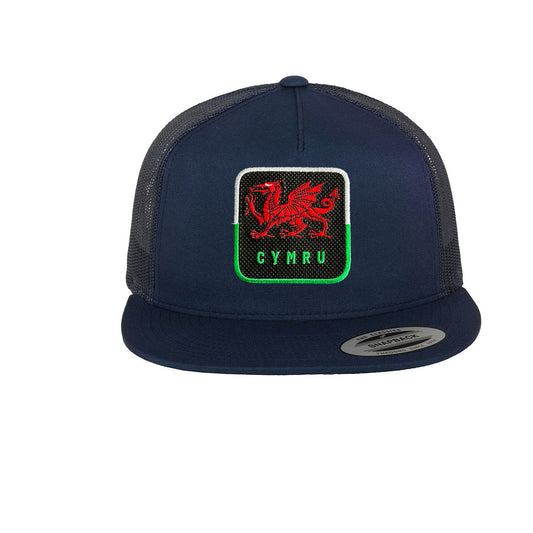 Wales Cap Embroidered Hook & Loop Patch Cymru Hat Blue