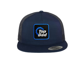 Top Dad Trucker Hat Embroidered Hook & Loop Snapback Trucker Cap Blue