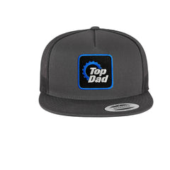 Top Dad Trucker Hat Embroidered Hook & Loop Snapback Trucker Cap Grey